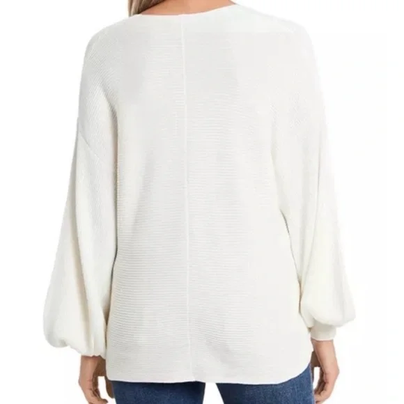 NEW 1. STATE Balloon Sleeve Ribbed Sweater in Antique White XL NWT - Picture 8 of 11